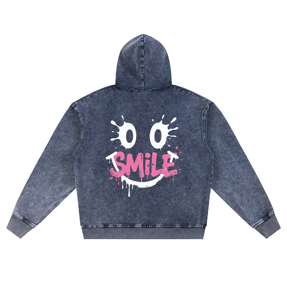 Snow Wash Oversized Zip-Up Hoodie