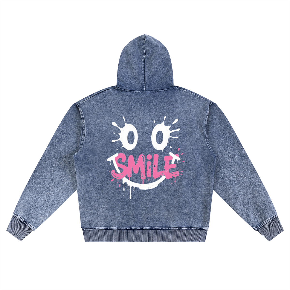Snow Wash Oversized Zip-Up Hoodie
